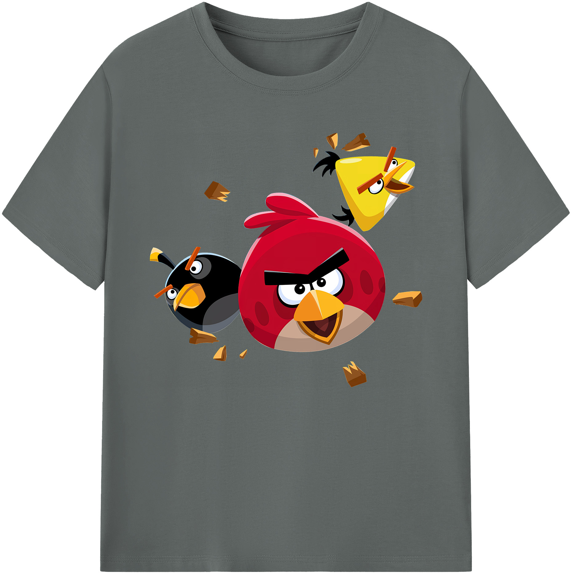 （画像用） Angry Birds アングリーバード 綿100％ メンズ半袖Tシャツ｜肌触りやわらか＆通気性